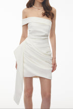 Flowering Girl Women Off Shoulder Draped Wrap Mini Dress