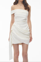 Flowering Girl Women Off Shoulder Draped Wrap Mini Dress