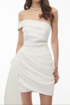 Flowering Girl Women Off Shoulder Draped Wrap Mini Dress