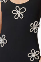 Flowering Girl Women Edmark Flower Crystal Embellished Midi Bandage Dress