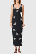 Flowering Girl Women Edmark Flower Crystal Embellished Midi Bandage Dress