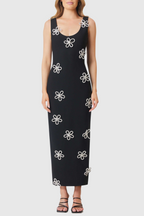 Flowering Girl Women Edmark Flower Crystal Embellished Midi Bandage Dress