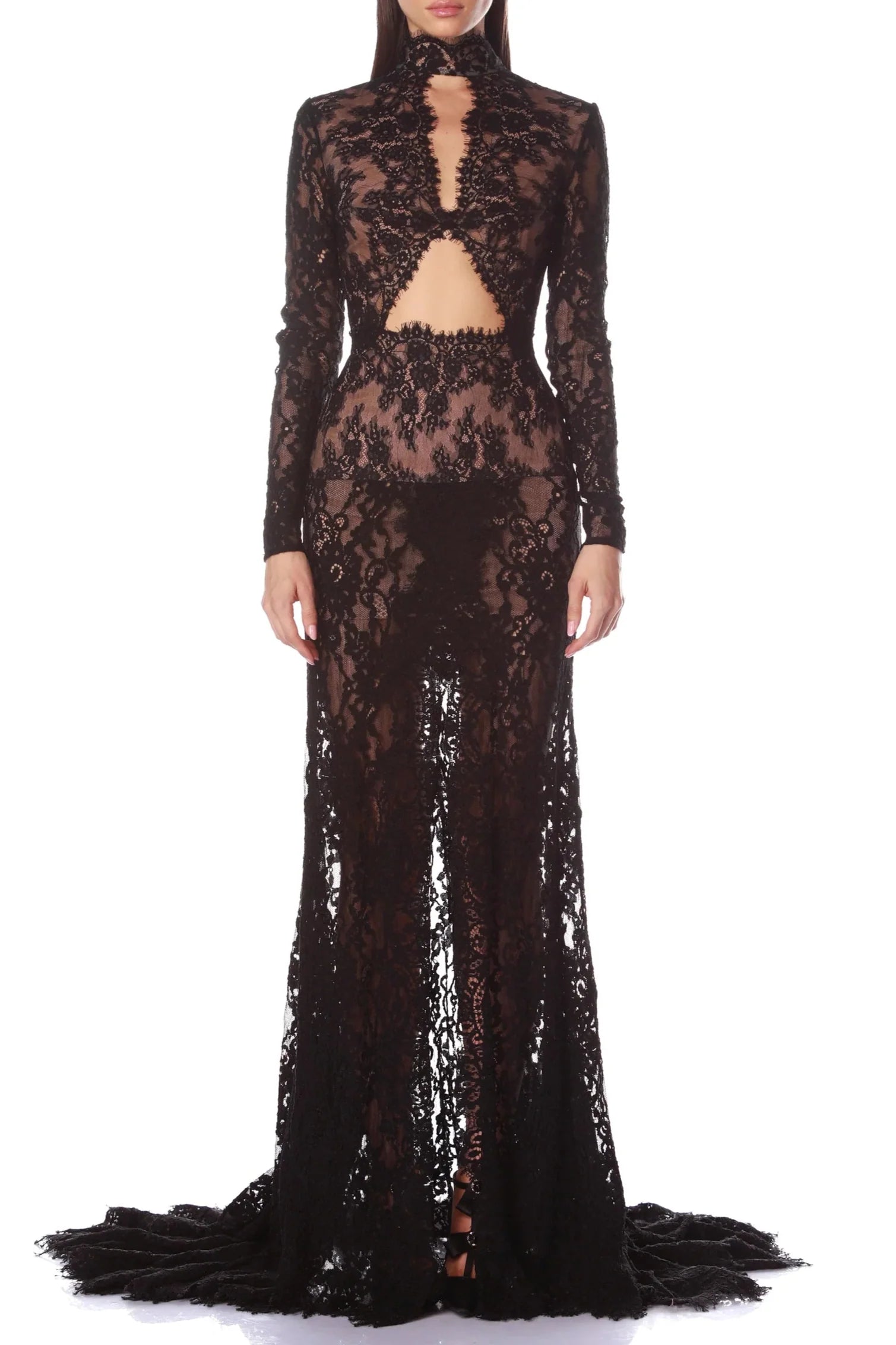 Flowering Girl Women Juselius Lace Cutout Maxi Dress - Black