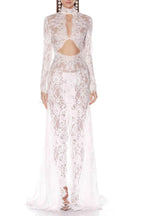Juselius Lace Cutout Maxi Dress - White
