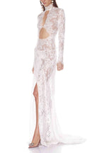 Juselius Lace Cutout Maxi Dress - White
