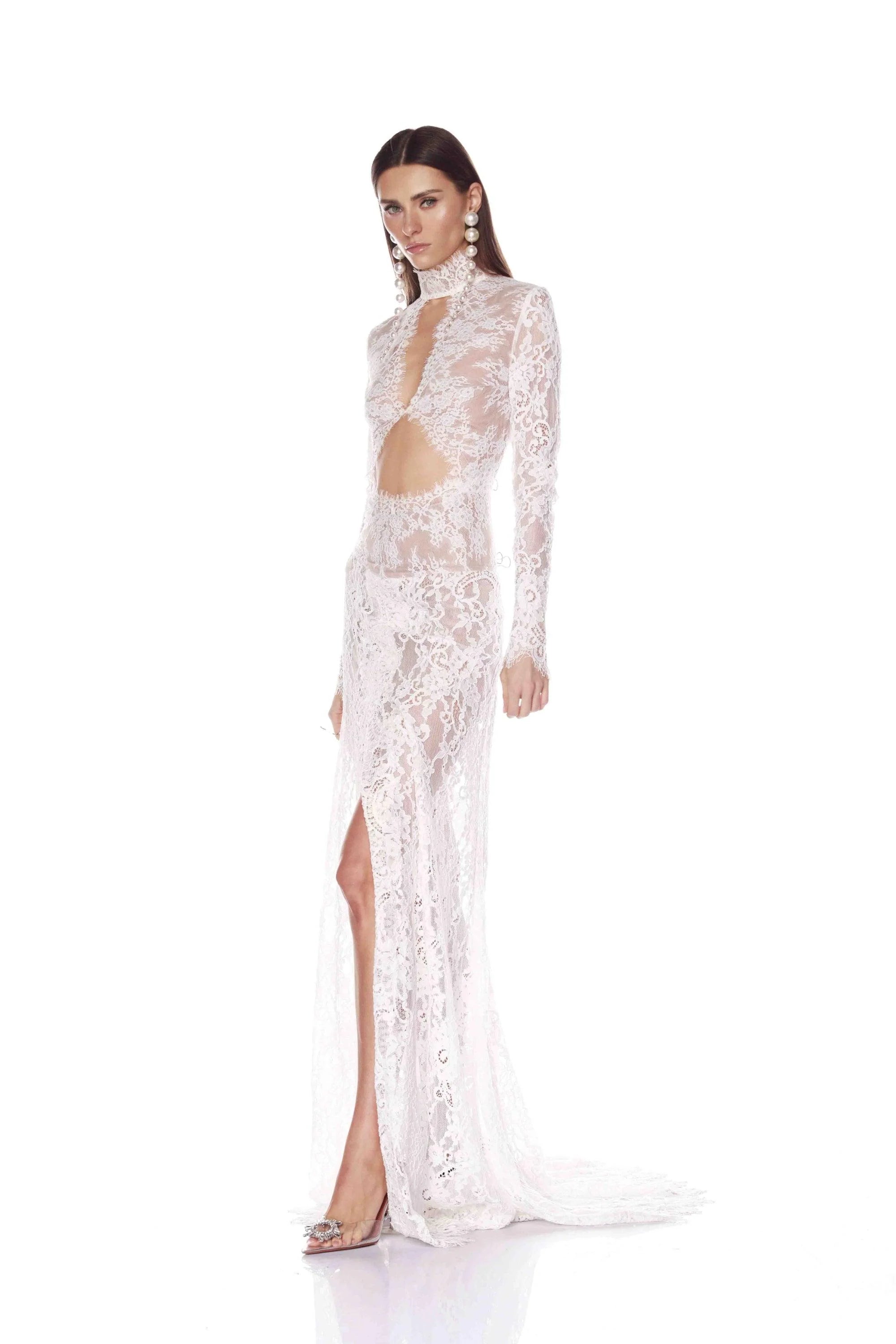 Flowering Girl Women Juselius Lace Cutout Maxi Dress - White