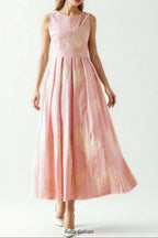 Crochet Sleeveless Backless Maxi Dress In Pink