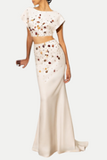 Flowering Girl Women Elgine Shell Embellished Two Piece Set