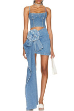 Flowering Girl Women Elianna Floral Denim Mini Skirt