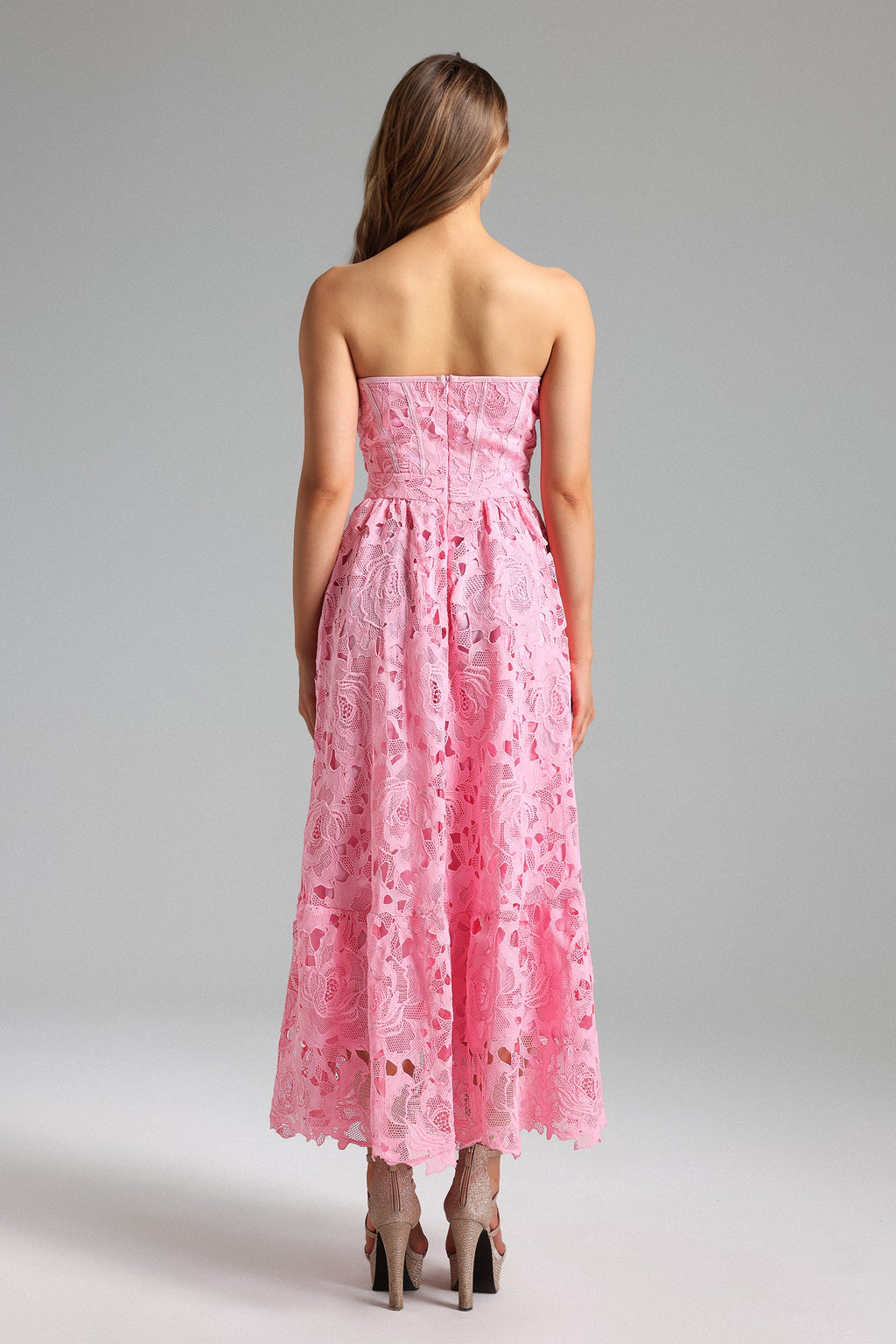Flowering Girl Women Elio Lace Strapless Corset Maxi Dress