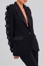Flowering Girl Women Elise Floral Embellished Blazer Two Piece Set