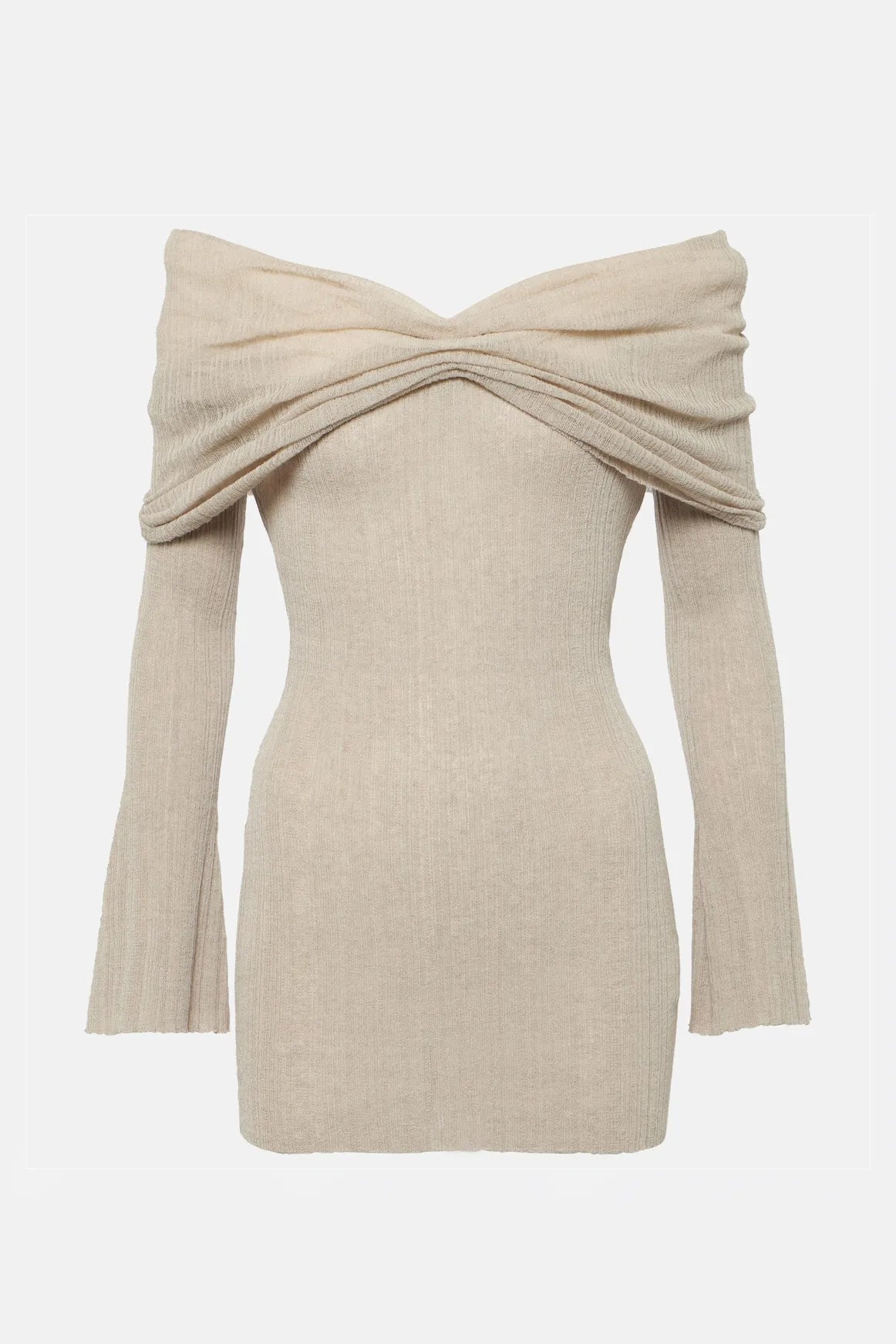 Flowering Girl Women Elma Off Shoulder Flared Knit Mini Dress