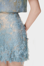 Flowering Girl Women Elsea Lace Top & Mini Skirt Set - Blue