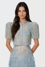 Flowering Girl Women Elsea Lace Top & Mini Skirt Set - Blue