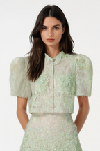 Flowering Girl Women Elsea Lace Top & Mini Skirt Set - Green