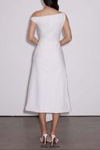 Flowering Girl Women Emanuele Asymmetric One Shoulder Ruch Midi Dress