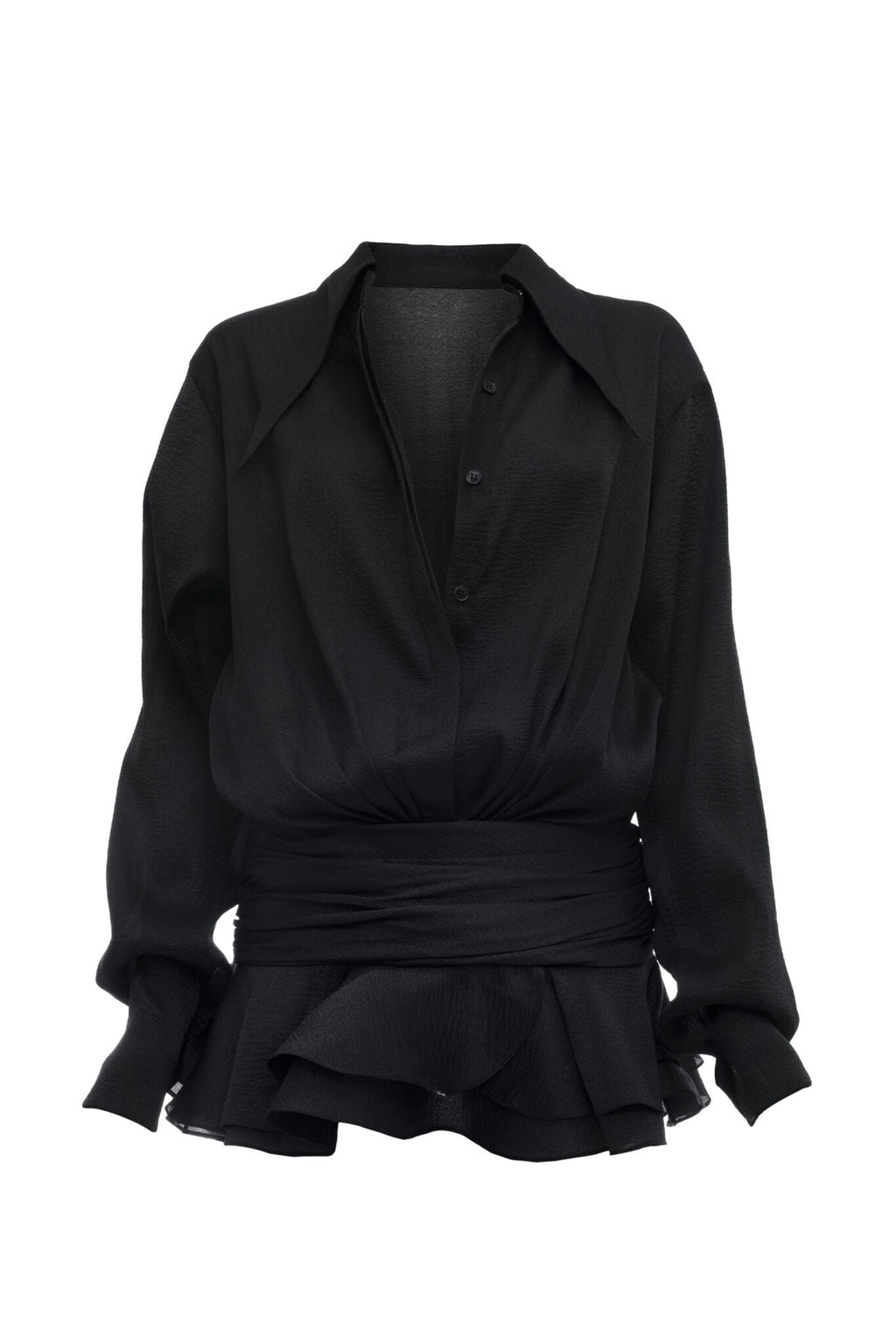 Flowering Girl Women Ember Ruched Ruffle Mini Dress - Black