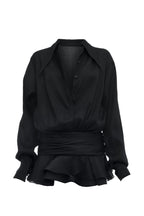 Flowering Girl Women Ember Ruched Ruffle Mini Dress - Black