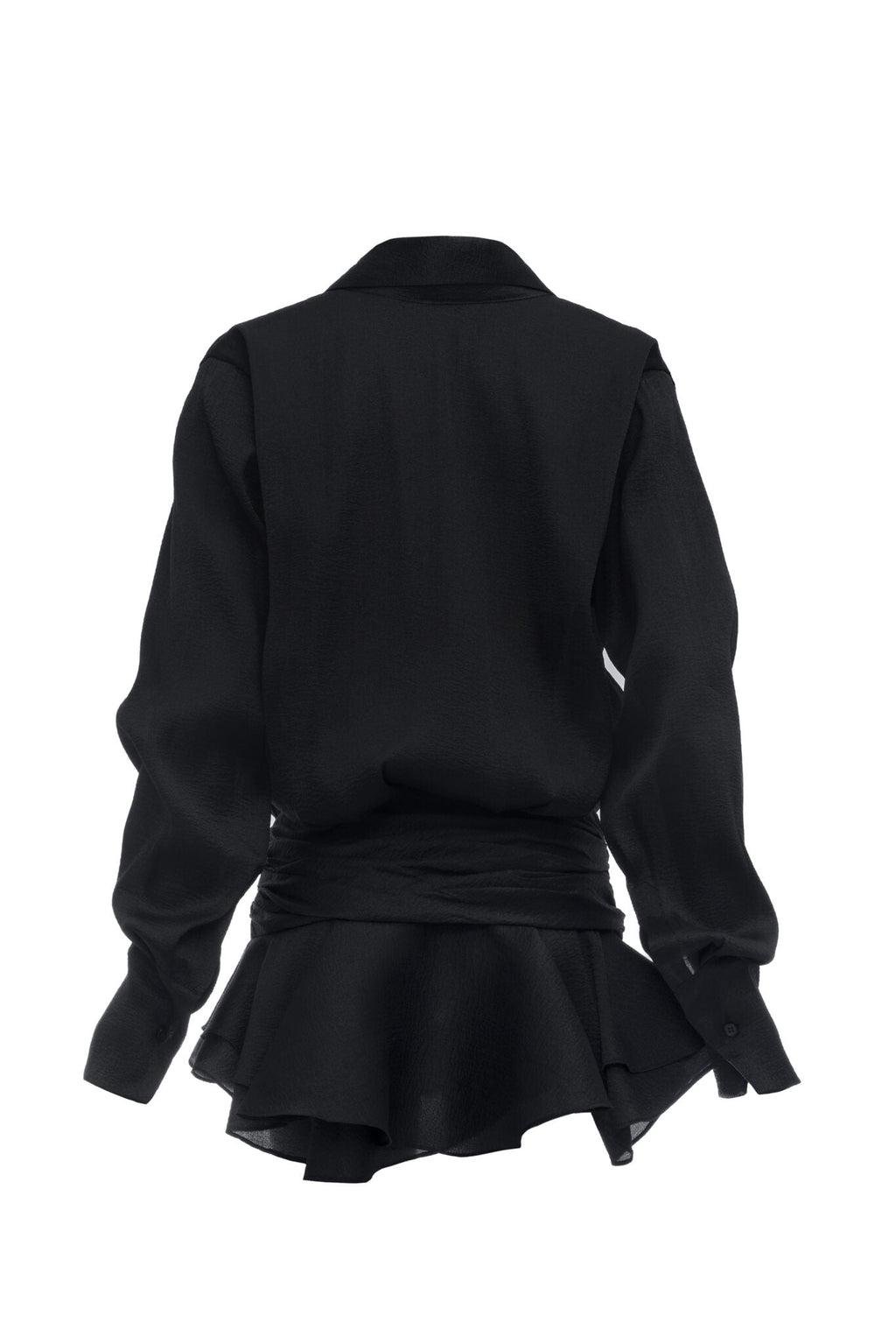 Flowering Girl Women Ember Ruched Ruffle Mini Dress - Black