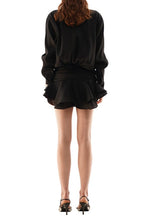 Flowering Girl Women Ember Ruched Ruffle Mini Dress - Black