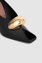 Flowering Girl Women Emerson Hardware Buckle Fish Mouth Leather Mules
