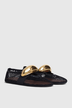 Flowering Girl Women Emerson Hardware Buckle Fishnet Ballet Flats