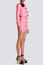 Flowering Girl Women Emory Leather Embellished Cropped Jacket