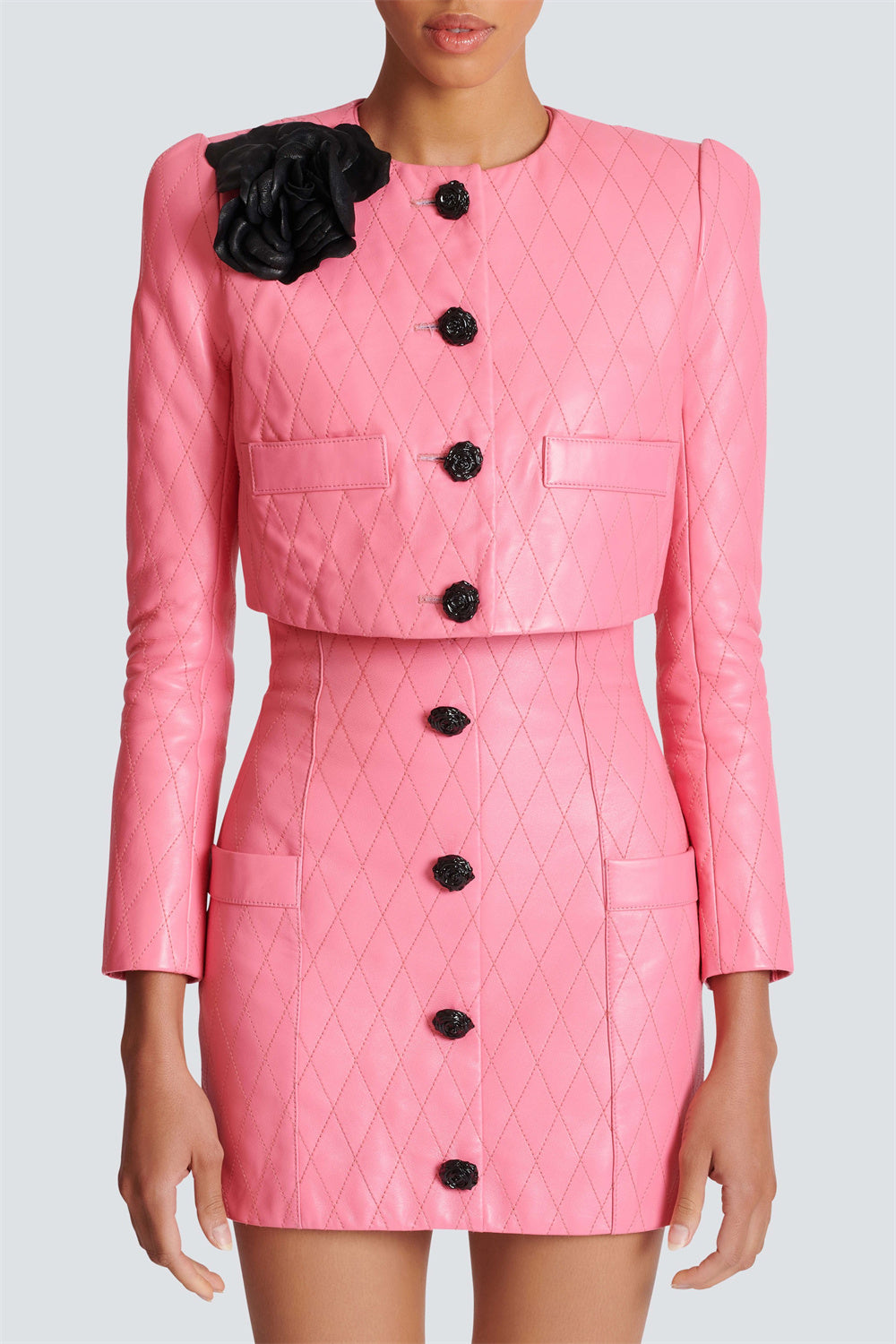 Flowering Girl Women Emory Leather Embellished Cropped Jacket