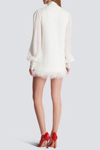 Flowering Girl Women Enid Bow-Detail Tweed Mini Dress