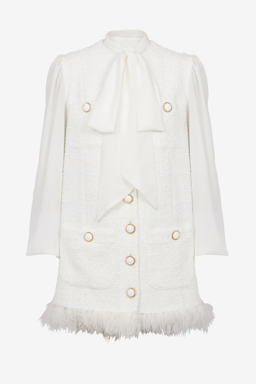 Flowering Girl Women Enid Bow-Detail Tweed Mini Dress