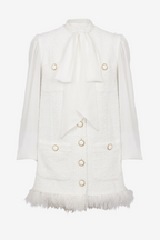 Flowering Girl Women Enid Bow-Detail Tweed Mini Dress
