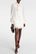 Flowering Girl Women Enid Bow-Detail Tweed Mini Dress