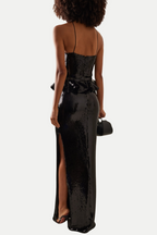 Flowering Girl Women Eored Flower Seuiqn Maxi Dress