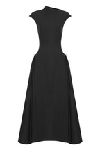 Flowering Girl Women Eorkone Symmetric Drapes Flared Midi Dress - Black