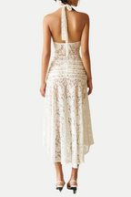 Flowering Girl Women Eorl Halter Lace Midi Dress