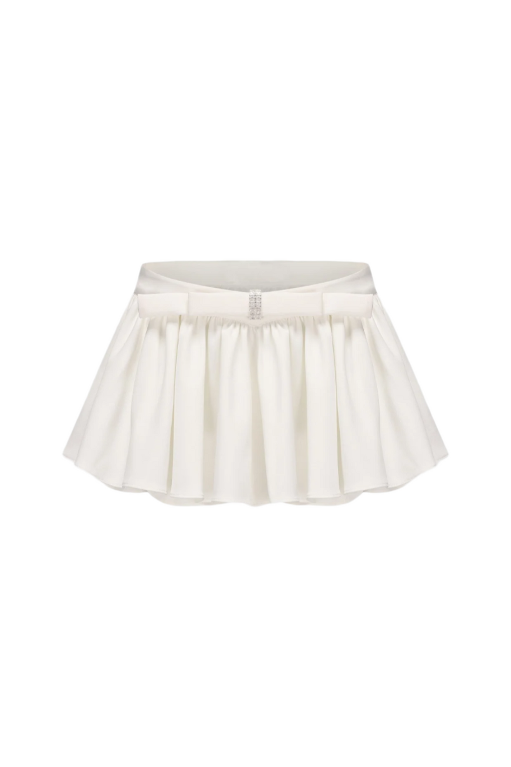 Ruched Chiffon Ruffle Two Piece Set - White