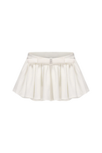 Ruched Chiffon Ruffle Two Piece Set - White