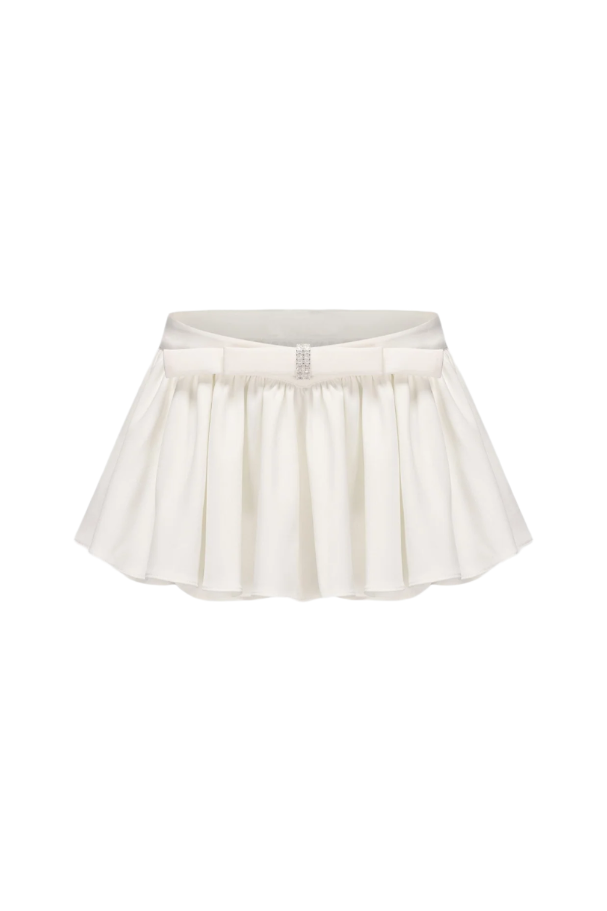 Ruched Chiffon Ruffle Two Piece Set - White