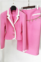 Flowering Girl Women Erika Contrast-Trim Jacket Two Piece Set