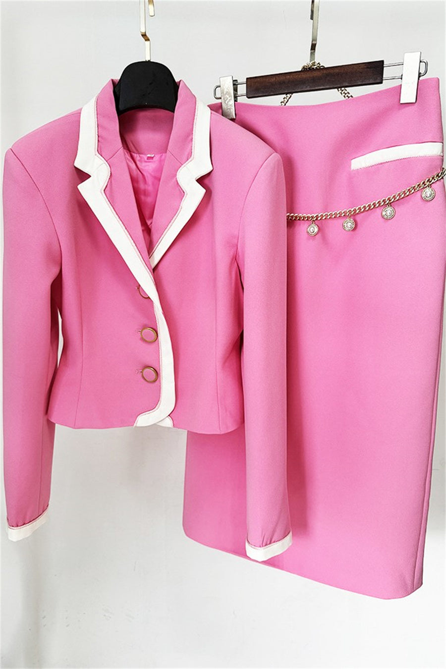 Flowering Girl Women Erika Contrast-Trim Jacket Two Piece Set