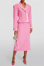 Flowering Girl Women Erika Contrast-Trim Jacket Two Piece Set