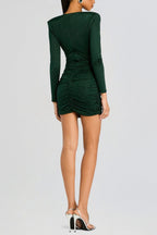 Flowering Girl Women Crystal Embellished Draped Mini Dress