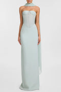 Flowering Girl Women Ramire Strapless Mesh Scarf Corset Maxi Dress