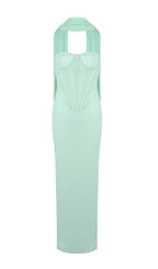Flowering Girl Women Ramire Strapless Mesh Scarf Corset Maxi Dress