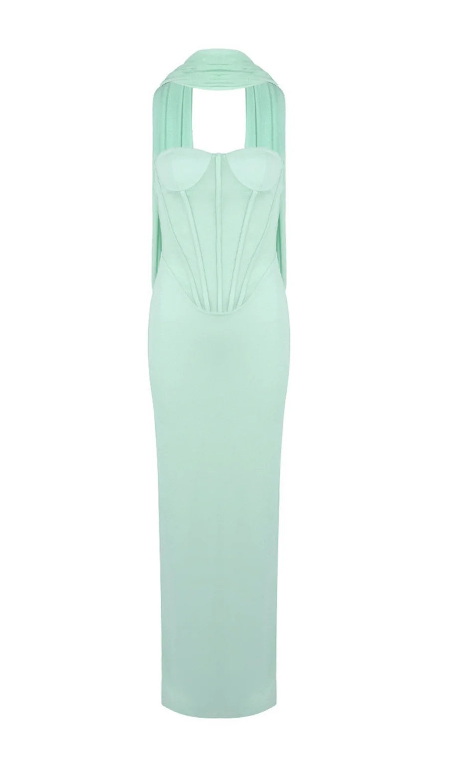 Flowering Girl Women Ramire Strapless Mesh Scarf Corset Maxi Dress