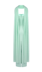 Flowering Girl Women Ramire Strapless Mesh Scarf Corset Maxi Dress