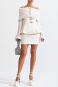 sharon Off Shoulder Faux Fur Two Piece Set