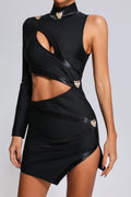 Flowering Girl Women Evelyn One Shoulder Cutout Mini Bandage Dress