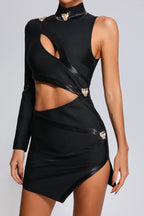 Flowering Girl Women Evelyn One Shoulder Cutout Mini Bandage Dress