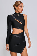 Flowering Girl Women Evelyn One Shoulder Cutout Mini Bandage Dress